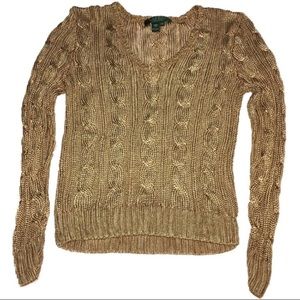 VINTAGE RALPH LAUREN GOLD KNIT SWEATER